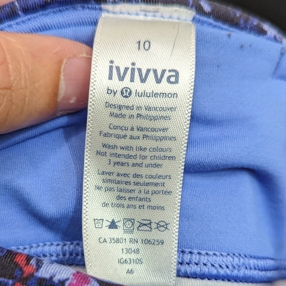 Ivivva by Lululemon Girl's Printed Leggings Sz 10